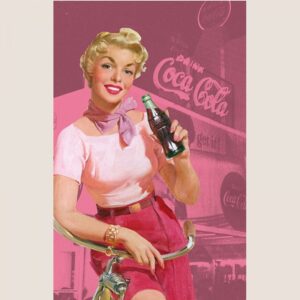 Pano De Prato Coca-Cola Pin Up With Bike