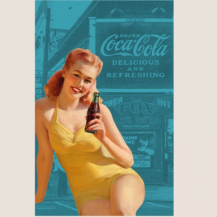 Pano De Prato Coca-Cola Pin Up Yellow