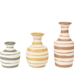 Kit c/3 Vasos em Cerâmica Colorido