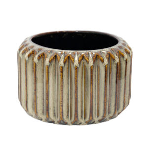 Vaso de Cerâmica Bege e Marrom - 12x19