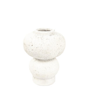 Vaso em Cerâmica Branco - 18x13